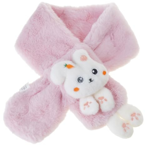 Mädchen-Schal, pelzig, klein, warm, gestrickt, Halswärmer, Halstuch, Herbst, Winter, Plüsch, einfarbig, lang, für Mädchen, gestrickt, für Kinder, weich, C, Einheitsgröße