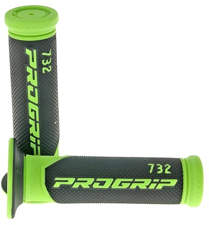 Pro Grip PROGRIP 732 Road - schwarz/grün [Ø 22mm] | Griffgummi mit stabiler Innenhülse; kompatibel mit Rollern, Mopeds und Motorrädern mit Drehgas; 2 Größen, 22/24 mm innen.