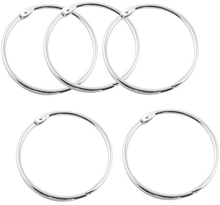 Sourcingmap 84 mm scrapbooking bok lösa bladpärmringar – silver (förpackning med 5)