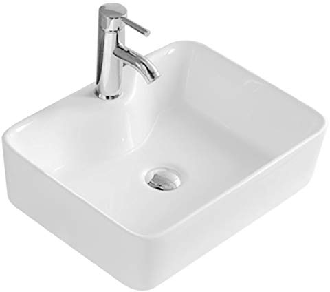 Design Keramik Waschtisch Handwaschbecken Aufsatz-Waschschale 48,5cm x 38cm x 13,5cm FÜR BADEZIMMER GÄSTE WC Kelly