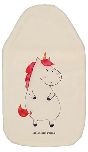 Mr. & Mrs. Panda Wärmflasche Einhorn Wut - Geschenk, Kinderwärmflasche, lustlos, Kleine Wärmflasche, Unicorn, Wärmflaschenbezug, Wärmflasche mit
