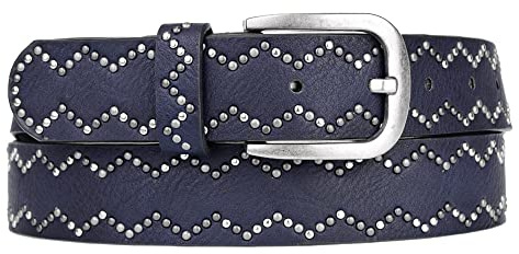 Zakatte • Damen Nietengürtel aus Kunstleder bis 120 cm Damengürtel Taillengürtel Jeansgürtel Hüftgürtel Bikergürtel BS033