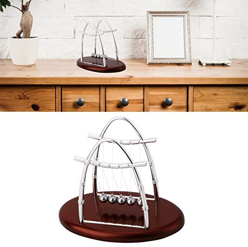 Raguso Arched Newtons Cradle Balance Steel Balls for Physics Science Puzzle Pendulum Ornaments Home Office Desktop Ornaments Toy