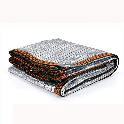 AWSAD Sonnensegel Verdickte Aluminiumfolie Schattennetz, Sonnenschutz, Atmungsaktiv, UV-wasserdicht, Verwendet für Balkon, Im Freien, Silber, 23 Größen (Color : Silver, Size : 1x1m)