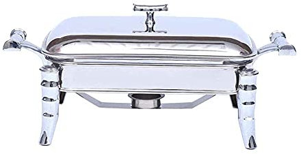 ksamwjf Chafing Dish Speisenwärmer, Edelstahl rechteckiger Buffet-Server, Backformen aus Glas, für Buffet-Catering-Küchen-Party, 2.5L
