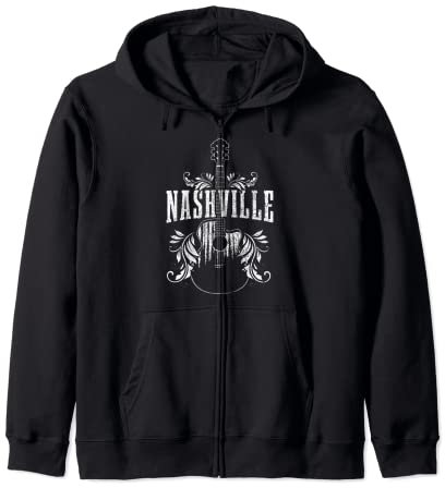 Nashville Gitarre Tennessee Country Music City Vintage Kapuzenjacke