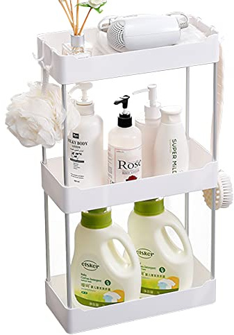 BOJVESH 3-Tier Detachable White Bathroom Countertop Storage Organizer Shelf