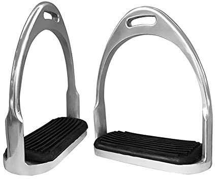 PUMEXFE Equine Horse Stirrups Irons Cool Western Lightweight Aluminum Safety Riding TACK Saddle (Silver)