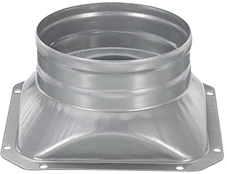 PATIKIL 4 Inch Duct Connector Flange, Metal Straight Pipe Flange Square to Round Interface Air Duct for Heating Cooling Ventilation HVAC System