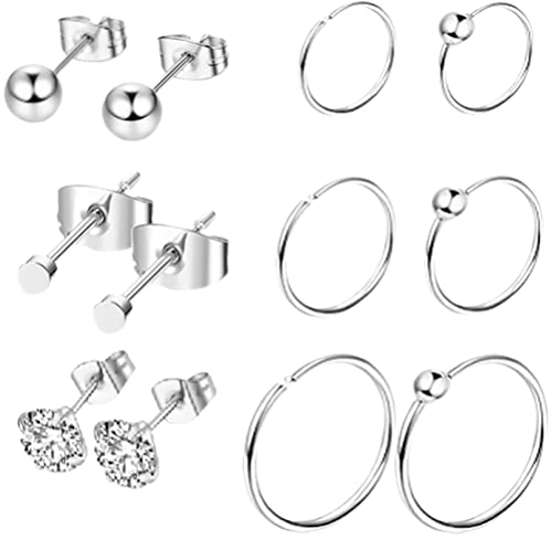 Holibanna 12 Pezzi Set Di Gioielli Per Piercing Orecchini A Bottone Anelli Per Naso Decorazioni Piercing Donna