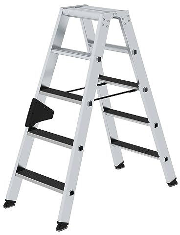 PROREGAL Stufen-Stehleiter | beidseitig begehbar mit Clip-Step R13 | 2x5 Stufen | Leiter, Teleskopleiter, Trittleiter, Bockleiter, Sprossen-Doppelleiter