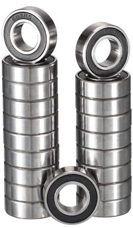 HiPicco 683-2RS Deep Groove Ball Bearings, ID 3mm x OD 7mm x Width 3mm Miniature Bearings, Double Rubber Sealed Ball Bearing Pre-Lubricated Chrome Steel Z2 Lever 20pcs