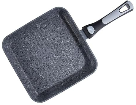 HOUSZY Non-Stick Induction Cookware: Granite Coated Pot & Pans Cookware Set, Frying Pan, Grill Pan (26 CM Grill Pan)