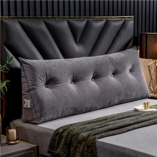 MGEMJMJ Einfarbiges Dreieckiges Kopfteilkissen, Dreieckkissen-lesekissen, Polsterpositionierungsunterstützung, Keilkissen Abnehmbar(Size:180cm,Color:G)