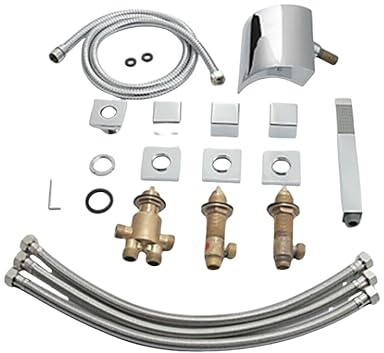 LANNADD 5-Loch Wannenrandarmatur, Wannenarmatur Badewannenarmatur Wasserhahn Set Mit Duschkopf, Einhebelmischer Moderne Duscharmatur Mischbatterie für Das Waschbecken Wasserfall-Badarmatur