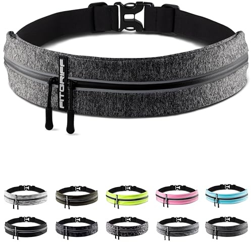 Fitgriff® Laufgürtel für Handy - Lauftasche Jogging, Hüfttasche, Sportgürtel, Running Belt zum Joggen, Laufen, Sport, Fitness - passend für alle Smartphones