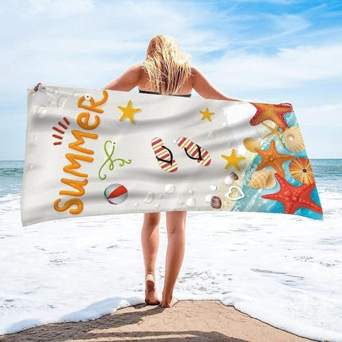 okoikfc 3D Strandtuch 70x150 cm Sommer-Strandschuhe Badetuch Groß Sommer Microfaser Handtücher Weich Schnell Trocknen Strandhandtuch Herren Frauen Badetücher, Strandtücher Strandlaken Handtuch A1262