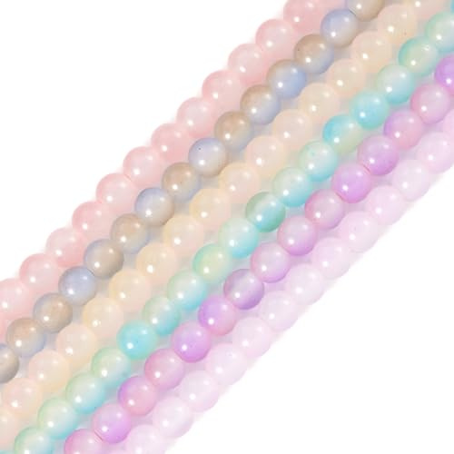 PandaHall 6 strängar 6 mm runda glaspärlor pastell kristall glas lösa boll pärlor hantverk pärlor bulk för vänskap armband halsband örhänge smyckestillverkning