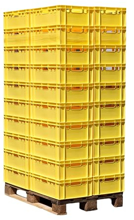 Logiplast Palette E2 Kisten 60x40x20 Fleischkiste Lagerkiste Metzgerkiste - 40 Stück in gelb