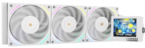 TR Mjolnir Vision 360 ARGB Blanco - 360 mm AIO CPU Enfriador Líquido Pantalla IPS LCD Resolución 320x240 para AM4/AM5 y LGA1700/1851 3.5 Magnético para Fotos