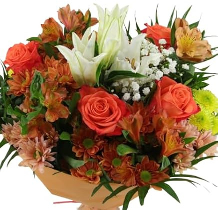 DECOALIVE| Ramo Naranjo Natural de Flores Naranjas y Resistentes