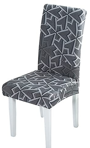 Stretchhussen für Esszimmerstühle, modernes graues Muster, Schonbezüge für Hochstühle, abnehmbar, waschbar und Spandex-Material, ideal für Esszimmer, Hotel, Bankett, Schutz für Hochstühle