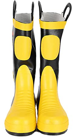 Akozon Rubber Fire Fighting Safety Boots - High Temperature Resistant Shoes for Firefighter Protection (42)