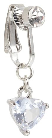 UKCOCO Faux piercing pour nombril femme, bijou de nombril en alliage argenté, sans perçage, confortable, pour danse et fête