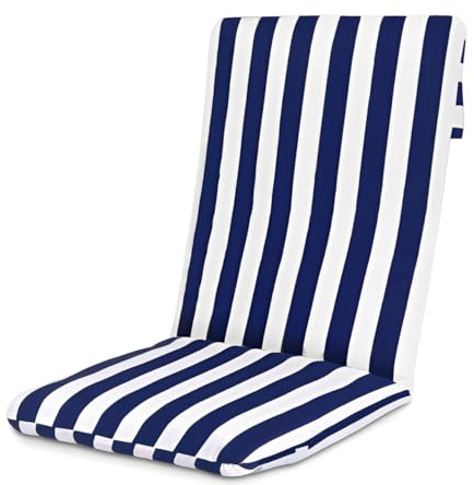MORE FREE-Cojín Tumbona Colchón Tumbona Acolchada Classic Texturas Colchóneta para Tumbona Exterior Funda de Loneta con Cremallera Lavable Cojín Acolchado de Fibra (Azul, Pack 2 【120x50x7cm】)