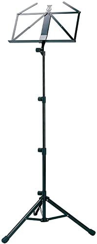 K&M 10810 Notenpult Schwarz – XXL-Notenständer - Metall-Fuß, stabil ausziehbar von 72 - 152 cm, breite Notenauflage