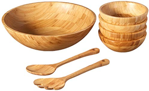 Lipper International 8204-7 Bambus-Salat-Set, 7-teilig, Bambusholz