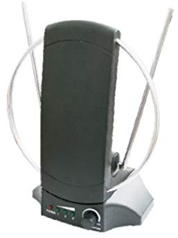 Antena interior de TV con amplificador.