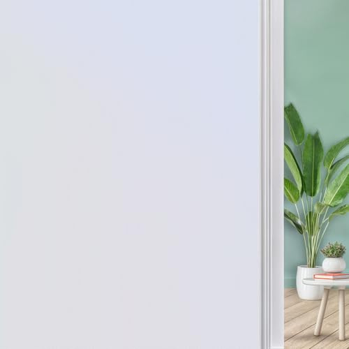 DUOFIRE Privatsphäre Fensterfolie Dekorfolie Sichtschutzfolie Ohne Kleber Selbstklebend Glas Fenster Aufkleber Anti-UV Folie (90cm X 300cm, DS001W) EINWEGVerpackung
