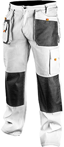 NEO TOOLS Pantalon de Travail Professionnel (Veste, genouillères) Blanc | Vêtement de sécurité, Pantalon de Peintre, Taille S à XXL