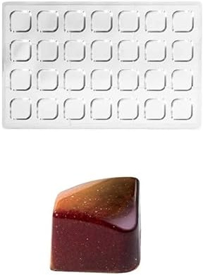 Martellato MA1983 28 Part Polycarbonate Praline Mould, 24 x 24 x 18 mm, Transparent