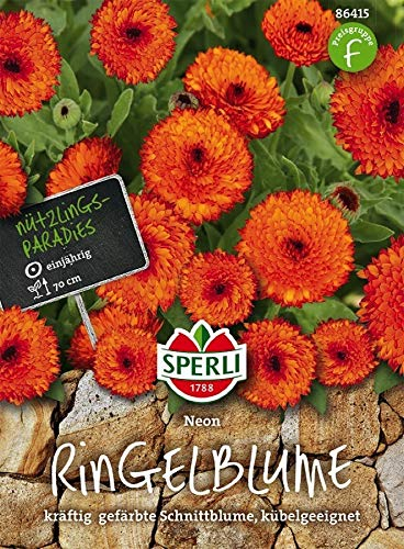 Sperli Ringelblumensamen Neon 86415 - Das perfekte Saatgut für kräftig gefärbte Schnittblumen. Einjährige Ringelblumen mit einer Höhe zwischen 70-80 cm.