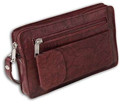 Herrentasche Handgelenktasche für den Mann Flugbegleiter braun echtes Leder