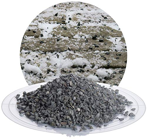 Schicker Mineral Diabas Streusplitt grau 2-5 mm 25 kg, umweltfreundliches Streumittel, gegen Rutschgefahr auf Eis und Schnee, salzfrei, sehr robust, mehrfach verwendbar, hohe Haftung, Trittsicherheit