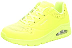 Skechers Damen Uno Night Shades Sneaker, Neon Yellow Durabuck, 36 EU