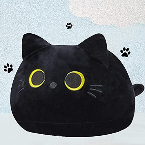 JOCCIK Plumón, gatos negro suave peluche almohada muñeca de peluche Navidad fiesta de cumpleaños regalo