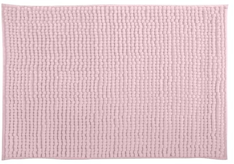 MSV – Chenille-Mikrofaser-Badematte – Langflorig, rutschfest – Maschinenwaschbar – Praktische Aufhängeschlaufe – Optimaler Komfort und Hygiene – Pastellrosa – Einzelmatte – 60 x 90 cm