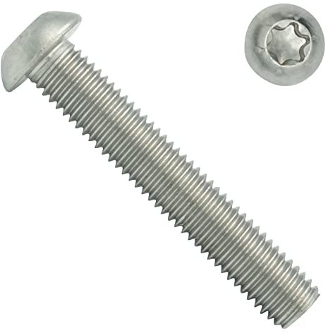 Linsenkopfschrauben mit Innensechsrund (ISR) - M10x120 - (100 Stück) - Vollgewinde - ISO 7380-1 TX - rostfreier Edelstahl A2 V2A - Flachkopfschrauben - SC7380-1TX