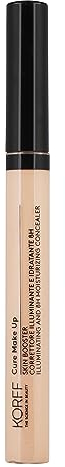 Korff Skin Booster Correttore Illuminante e Idratante 8h, Minimizza le Occhiaie e Imperfezioni, Texture Fluida e Leggera, Coprenza Media, 02, Confezione 6,5 ml