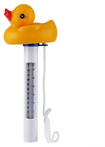 WBTY Termómetro de Piscina Flotante, Termómetro de Agua de Pez Pato Lindo, Termómetro de Temperatura del Agua para Piscina, SPA, Bañera de Hidromasaje, Pecera, Acuario (Pato)