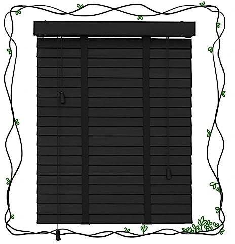 Holzjalousien Für Fenster,Innen Jalousie Aus Massivholz 50/60/70/80/90/100/120cm Jalousetten,Verdunkelung/Wärmedämmung Horizontale Jalousette,50mm Lamellenvorhänge Rollläden,W×H-40x130cm/15.7x51in