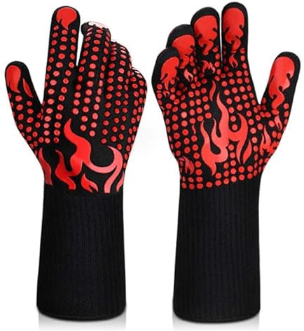 Guanti Per Barbecue Resistenti al Calore 1472℉ Guanti Per Grigliare Per Protezione E Controllo Impareggiabili Impugnatura in Silicone Antiscivolo, Versatili E Affidabili Perfetti Per Barbecue, Cottura