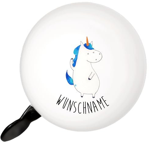 Mr. & Mrs. Panda Personalisierte Fahrradklingel Einhorn Mann - Geschenke, Einhörner, Cool, Bunte Personalisiert, Für Mädchen Mit Namen, Party, Unicorn, Familie, Selbst Gestalten, Herren Gravur
