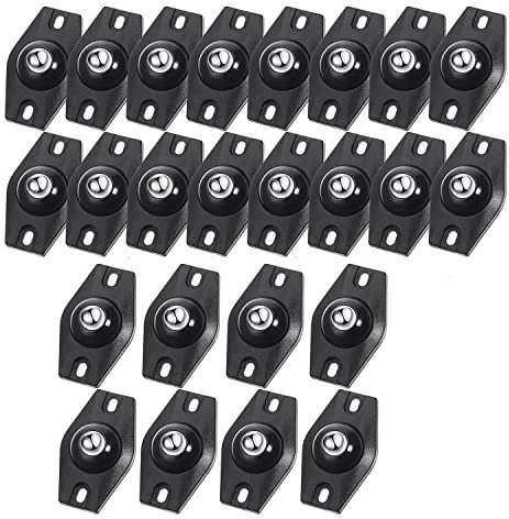Rfeeuubft 24 Pieces Adhesive Wheels Mini Fixed Wheels Caster Boxes Caster Small Caster Paste Wheel Caster Black