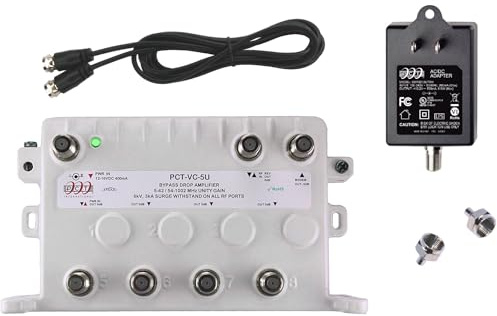 Reliable Cable 5-Port Cable TV Modem Splitter Signal Booster/Amplifier with Active Return (NOT Recommended for use with Antenna Systems (OTA) and Will NOT Work with Satellite Systems)