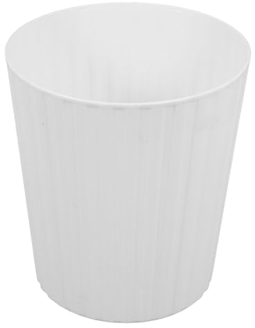 VILLCASE Mini Poubelle De Bureau Ouverte 10l Poubelle De Salon Compacte Seau à Déchets en Plastique Blanche Organisateur De Bureau pour Maison